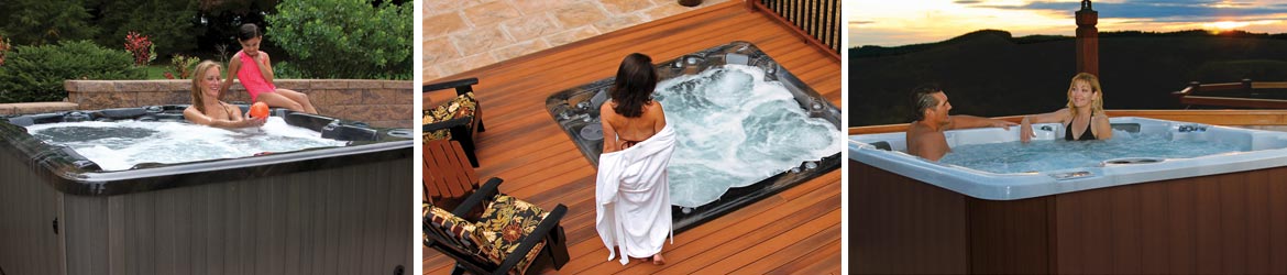3 different PDC Spas hot tubs